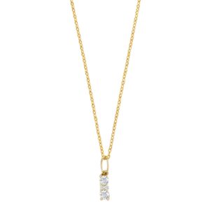Siersbøl vedhæng i 8 karat guld med zirkon og forgyldt kæde