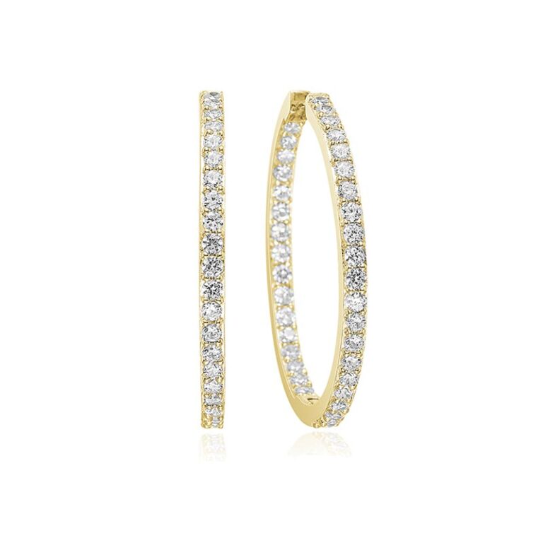 Sif Jakobs Bovallino creoler i forgyldt med cubic zirkoner