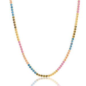 Sif Jakobs Ellera Grande halskæde i forgyldt med multifarvede zirkoner