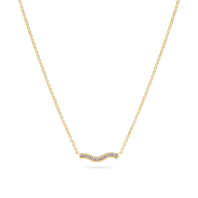 Sif Jakobs Ellera Waves halskæde i forgyldt med cubic zirkonia