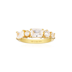 Sif Jakobs Ivrea forgyldt ring med klare zirkoner