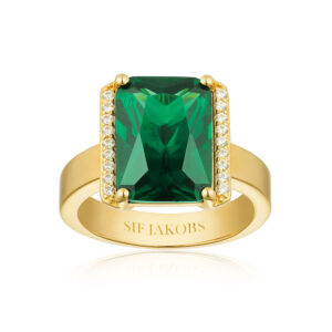 Sif Jakobs Roccanova Altro Grande forgyldt ring med grøn cubic zirkonia