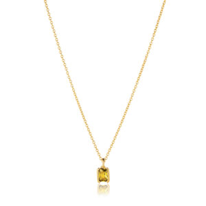 Sif Jakobs Roccanova Piccolo forgyldt halskæde med gul cubic zirkonia