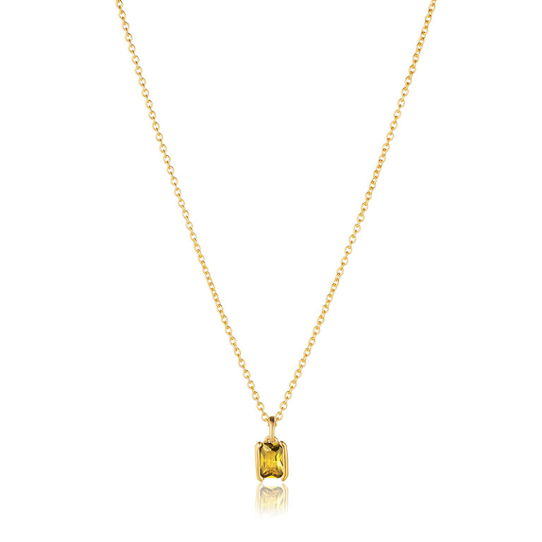 Sif Jakobs Roccanova Piccolo forgyldt halskæde med gul cubic zirkonia