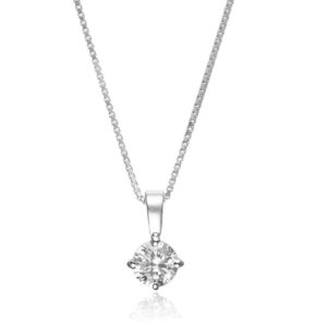 Sif Jakobs halskæde Princess round vedhæng i sølv med cubic zirkonia Ø 6 mm