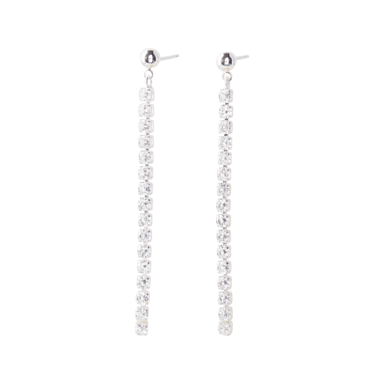 Simili String øreringe - sølvfarvet