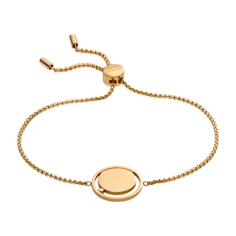 Skagen Katrine armbånd med cirkel, guldfarvet