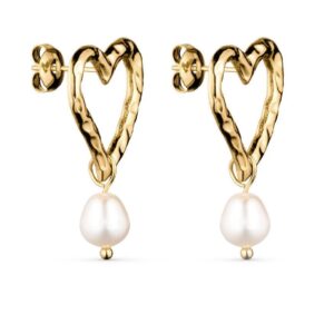 Smykkeli Copenhagen Øreringe - Bella Heart - Gold Colour