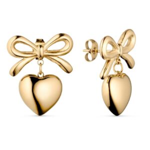 Smykkeli Copenhagen Øreringe - Heart Bow - Gold Colour