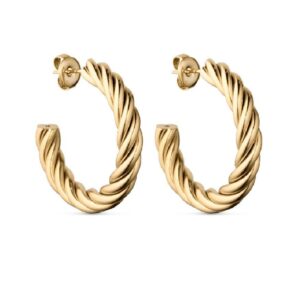 Smykkeli Copenhagen Øreringe - Taiwan Twisted Hoops - Gold Colour