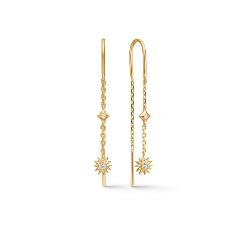 Solara Sun hængeøreringe - forgyldt