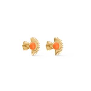 Soleil Stud | Forgyldt M/orange Fra Enamel Copenhagen