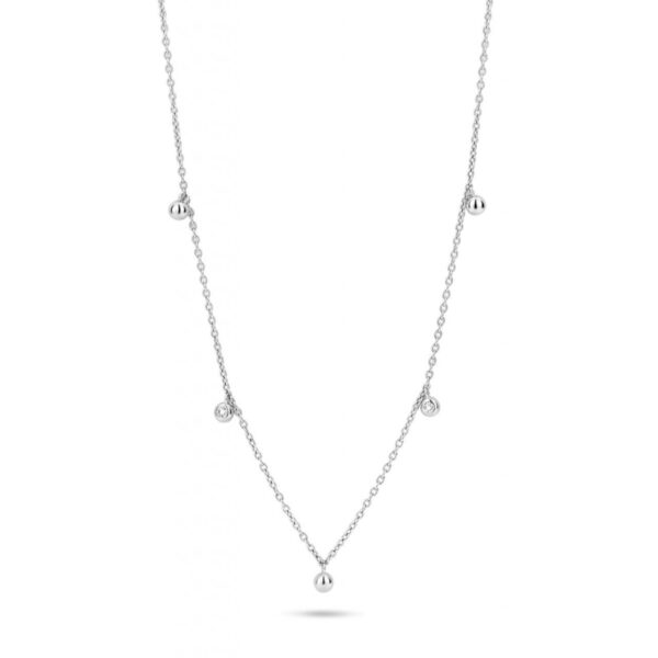 Spirit Icons Sway Halskæde i 14 Karat Hvidguld med Diamant 0,04 Carat W/VS