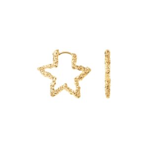 Star Sparkly hoops - forgyldt