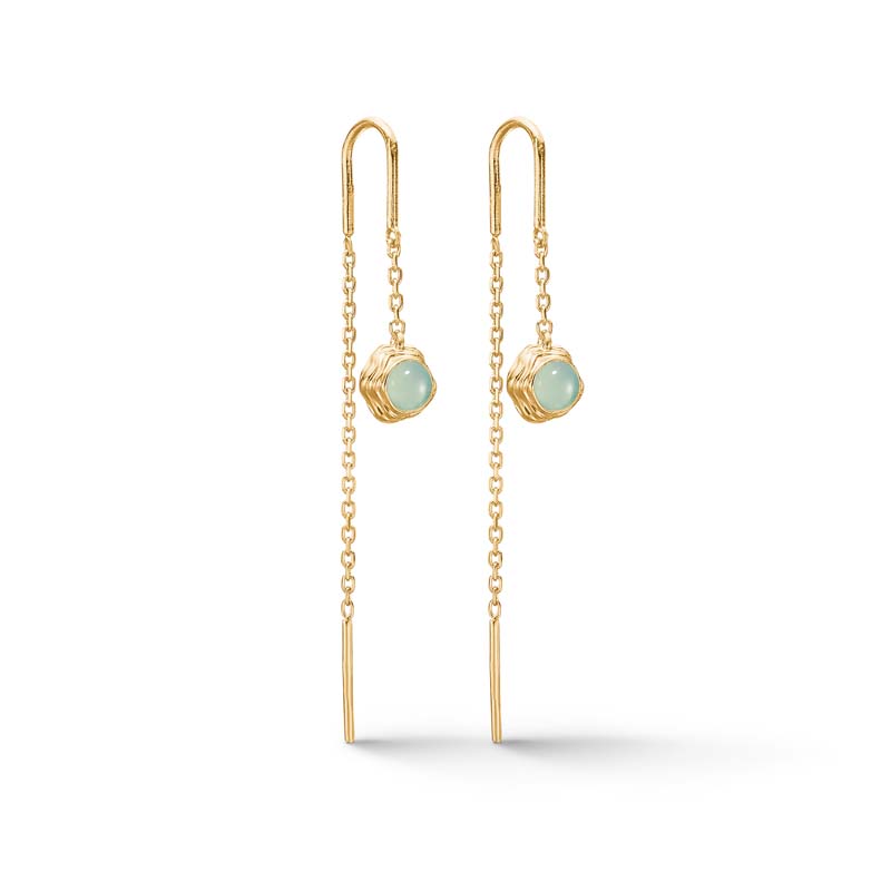 Studio Z Endless Waves øreringe i forgyldt med grøn cubic zirkonia