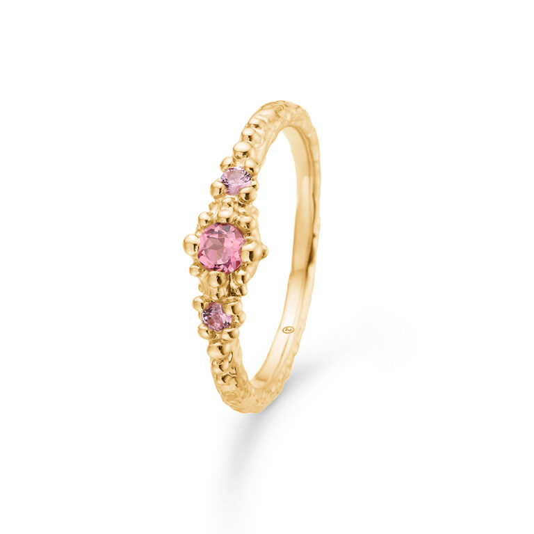 Studio Z Fragments ring i forgyldt med rosa kubisk zirkon