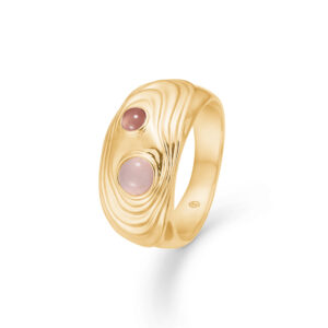 Studio Z Shell ring i guldbelagt sølv med rosa zirkonia