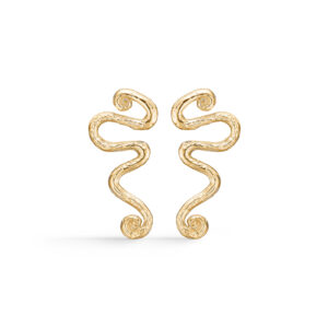 Studio Z Wave øreringe i guldbelagt sølv