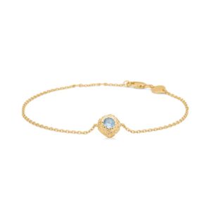 Studio Z Wild Cliff armbånd i forgyldt med blå cubic zirkonia