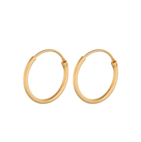 Tiny plain hoops øreringe - Forgyldt