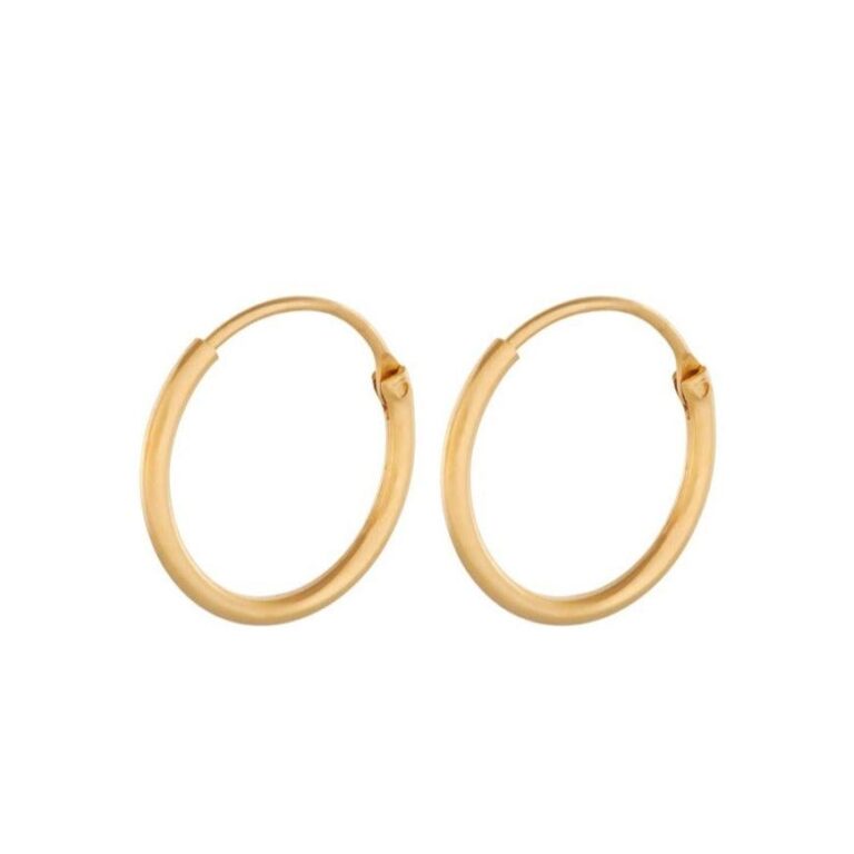 Tiny plain hoops øreringe - Forgyldt