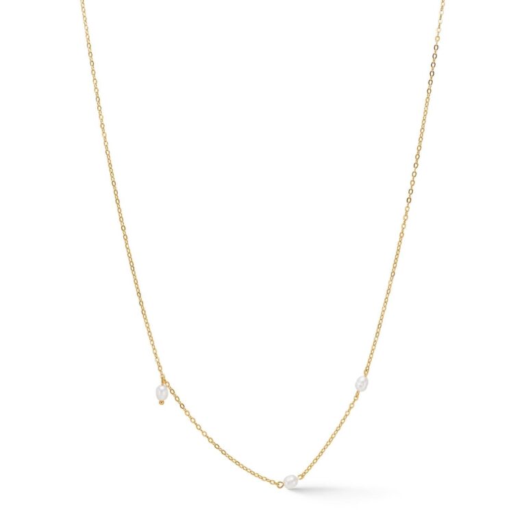 Trace Pearl halskæde - forgyldt