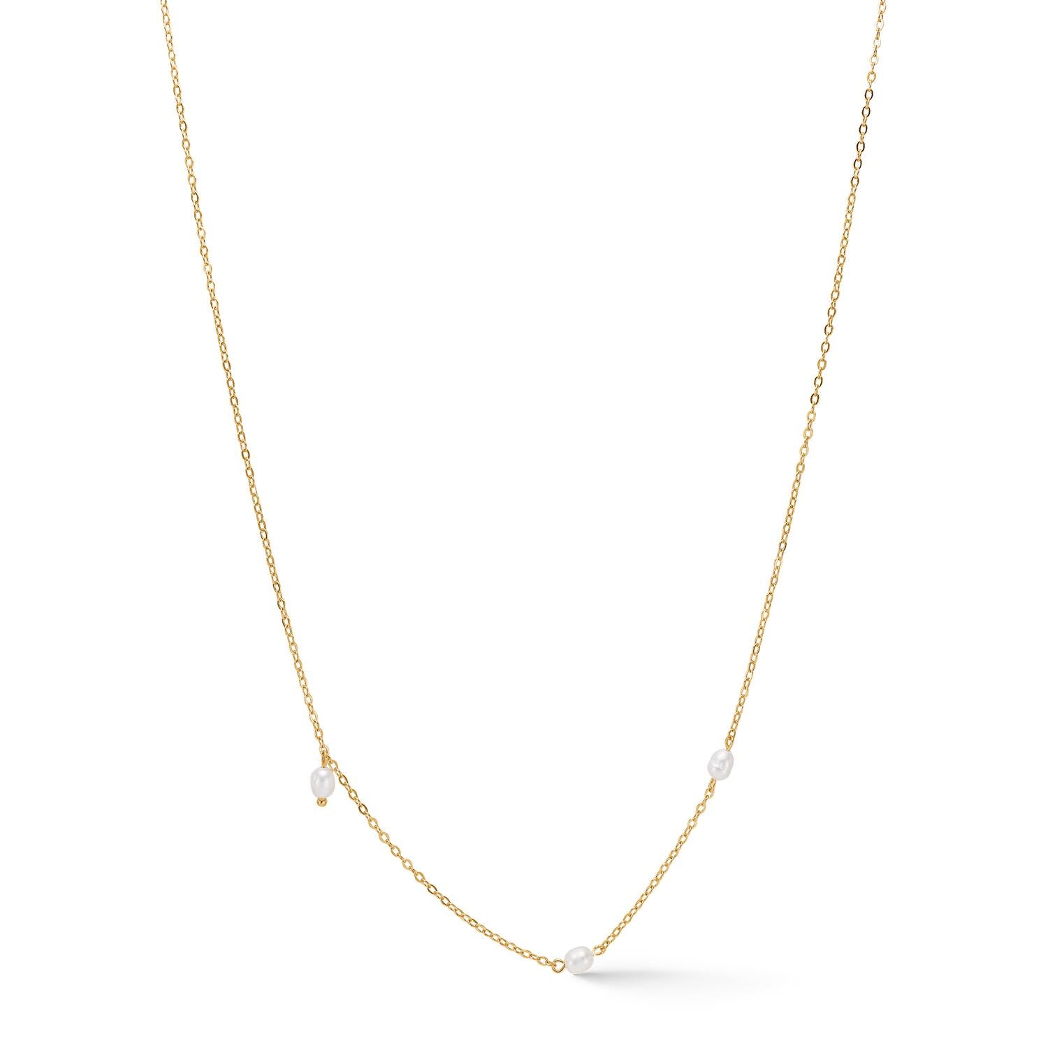 Trace Pearl halskæde - forgyldt