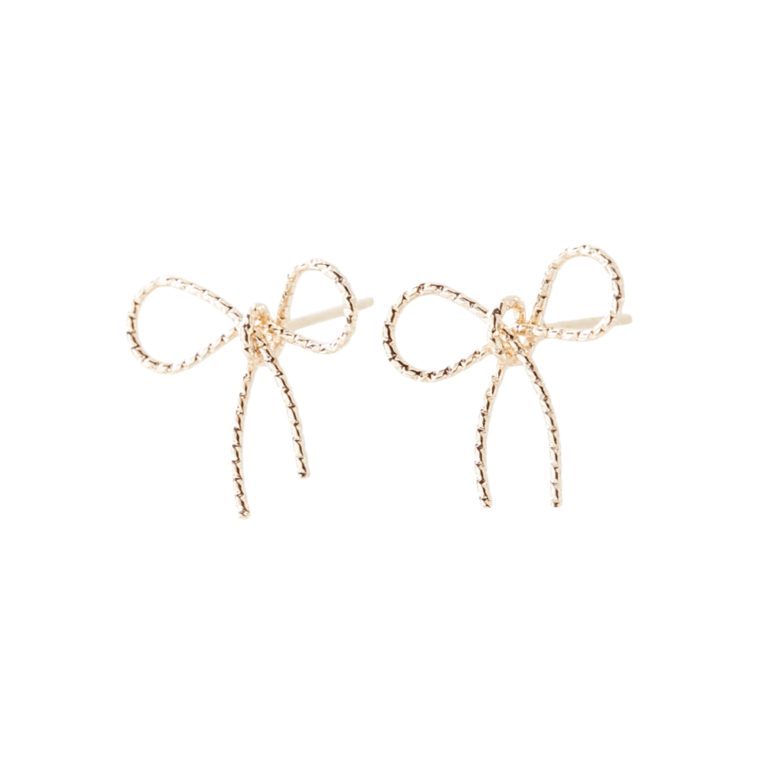 Twisted Small Bow øreringe - forgyldt