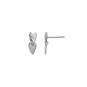 Two Love Hearts Earring 1pc | Sølv Fra Stine A