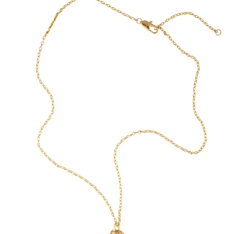 House of Vincent Venus Forgyldt Halskæde (m. 3 hvide perler og justerbart)