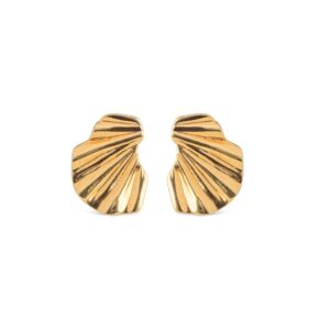 Wave øreringe - forgyldt