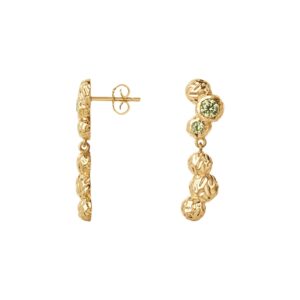 Wavy Gem Dots øreringe - forgyldt