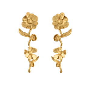 Wild flower unfurl øreringe - forgyldt
