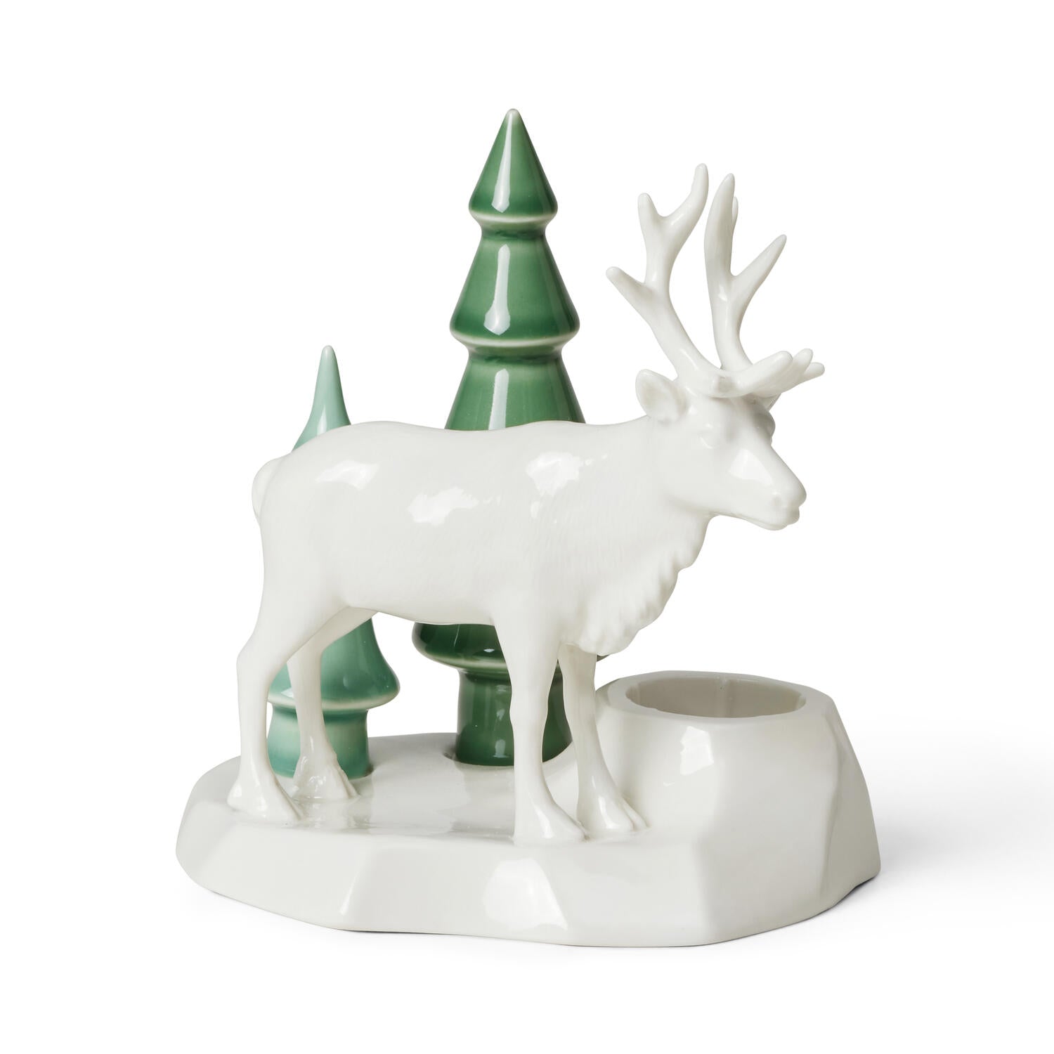 Winter Stories Reindeer lysestage - hvid/grøn