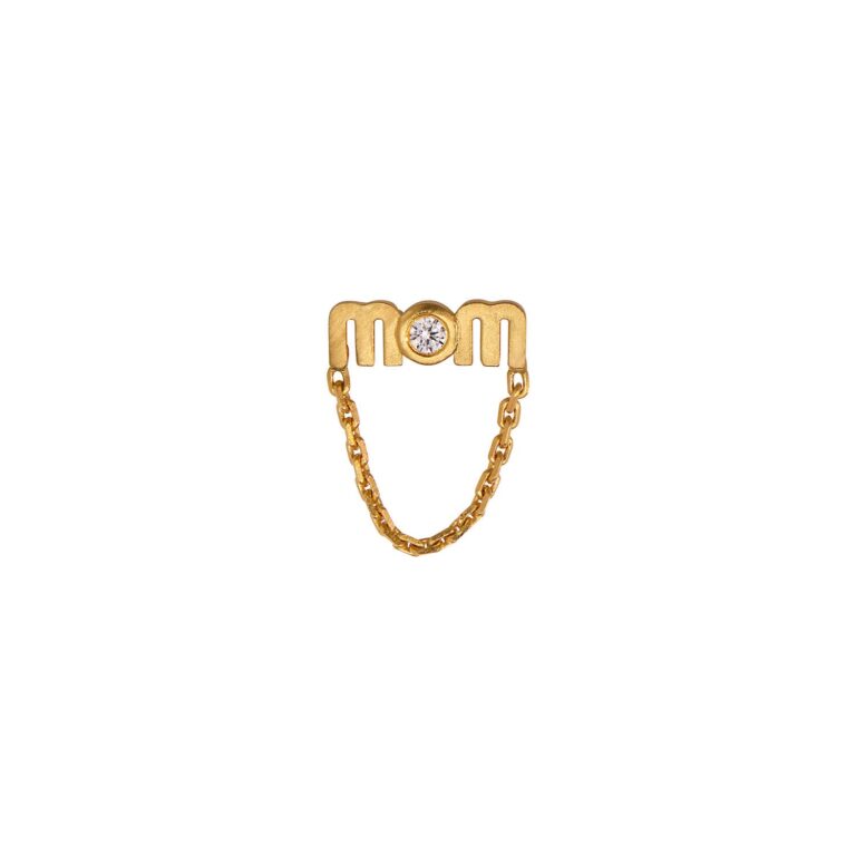 Wow Mom Mini with Chain ørering - forgyldt