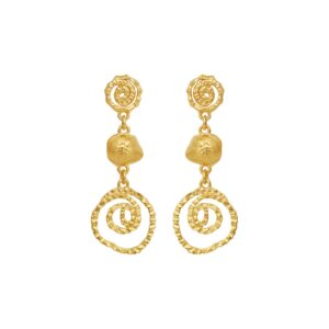 Zalina Petite hængeøreringe - forgyldt